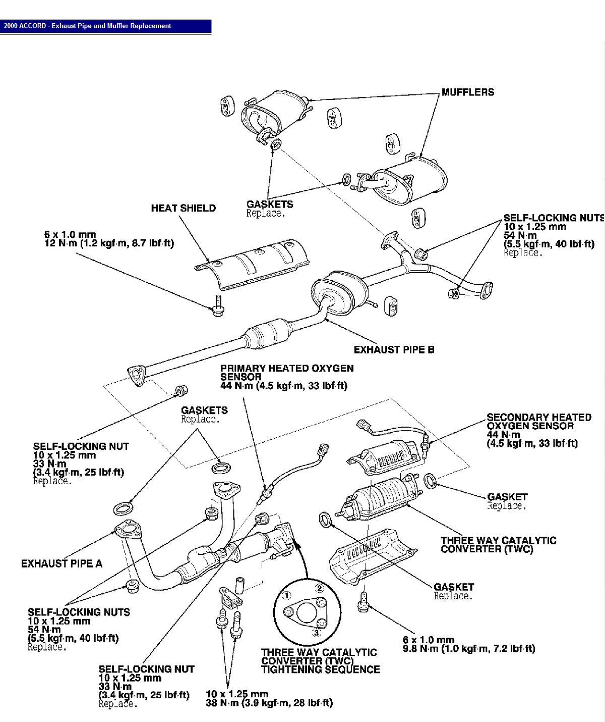2003 Honda Accord System Exhaust Diagram